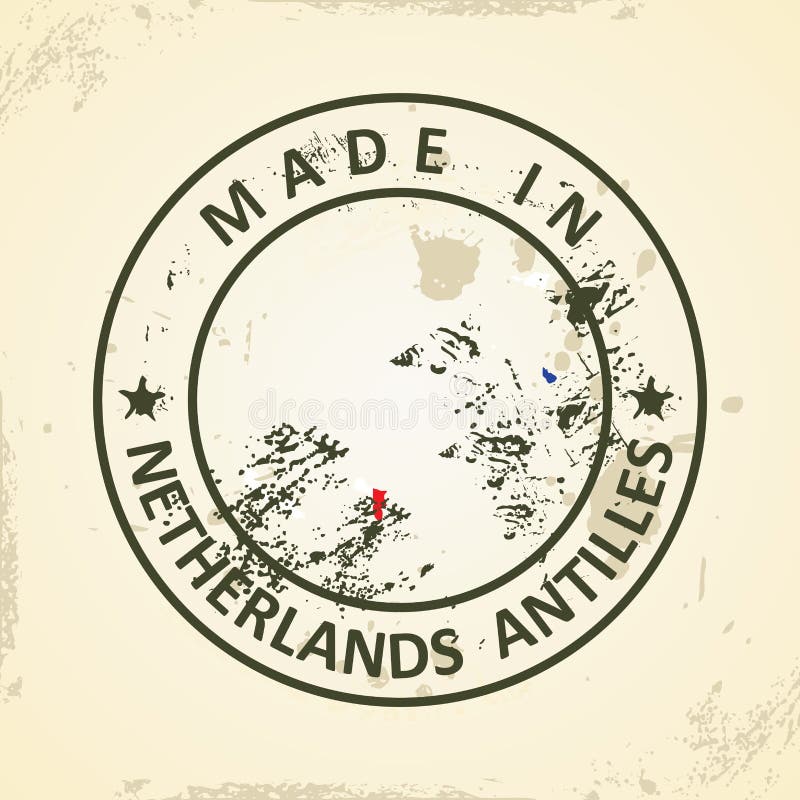 Download Stamp With Map Flag Of Netherlands Antilles Stock Vector ...