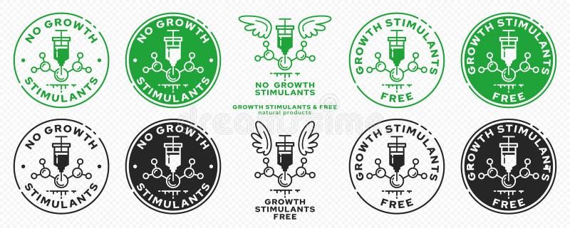 Stamp No Growth Stimulants 2 Stock Vector - of natural, growth: 215134596