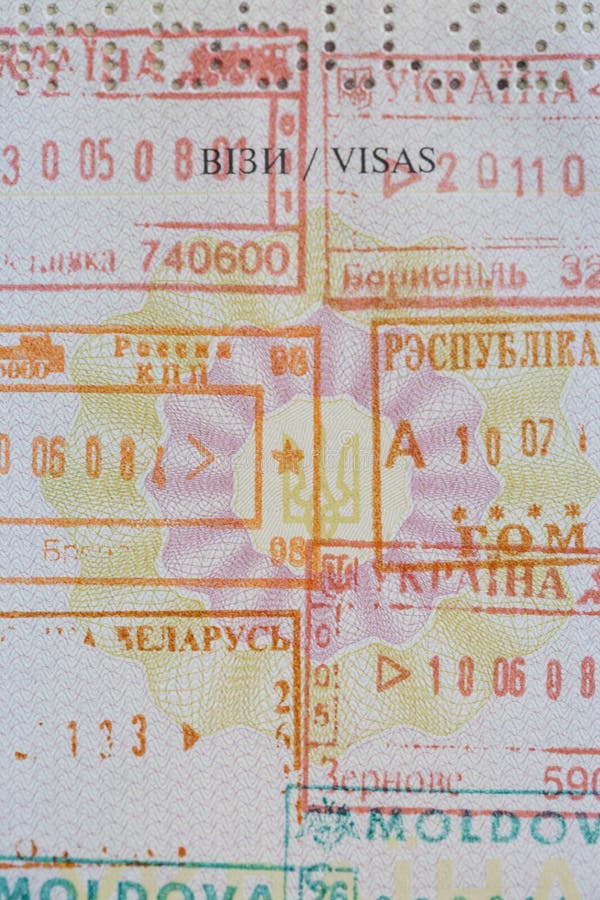 Stamp in the Passport about Passing the Border with Another State Close