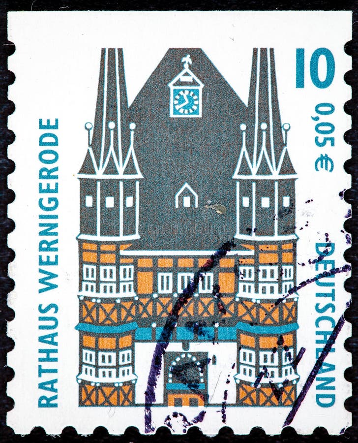 Stamp Printed in Germany, Shows the Town Hall Wernigerode Editorial