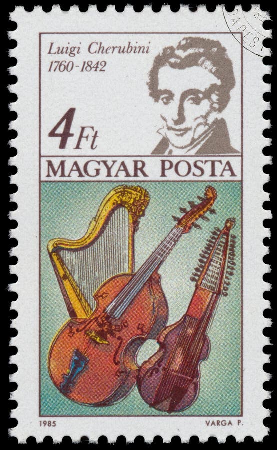 Stamp Printed in Hungary Shows Luigi Cherubini Editorial Stock Image ...