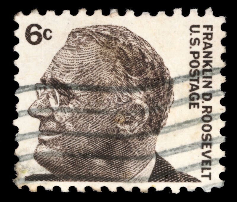 Stamp printed in United states, image of portrait Franklin Roosevelt royalty free stock photos Stamp printed in United states, image of portrait Franklin Roosevelt royalty free stock photos