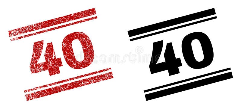 Grunge Textured and Clean 40 Stamp Prints royalty free illustration