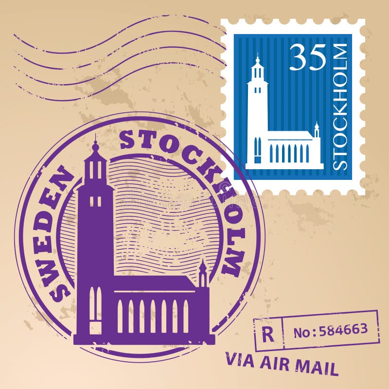 Stamp set Stockholm royalty free illustration