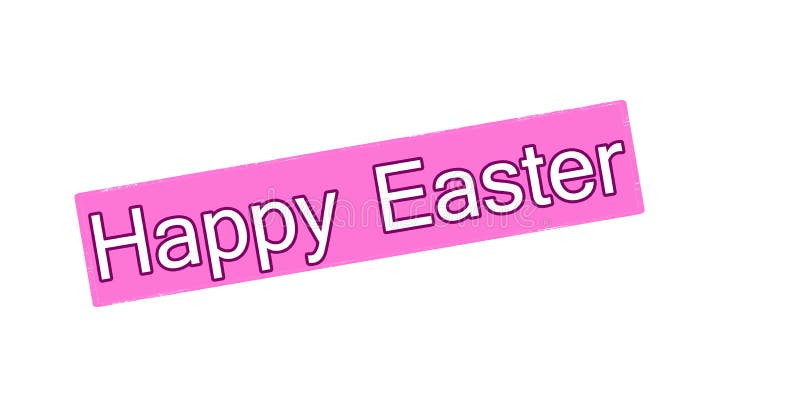 Stamp with text happy Easter inside, illustration