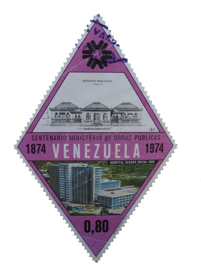 Stamp - venezuela, isolated, publicated in 1974
