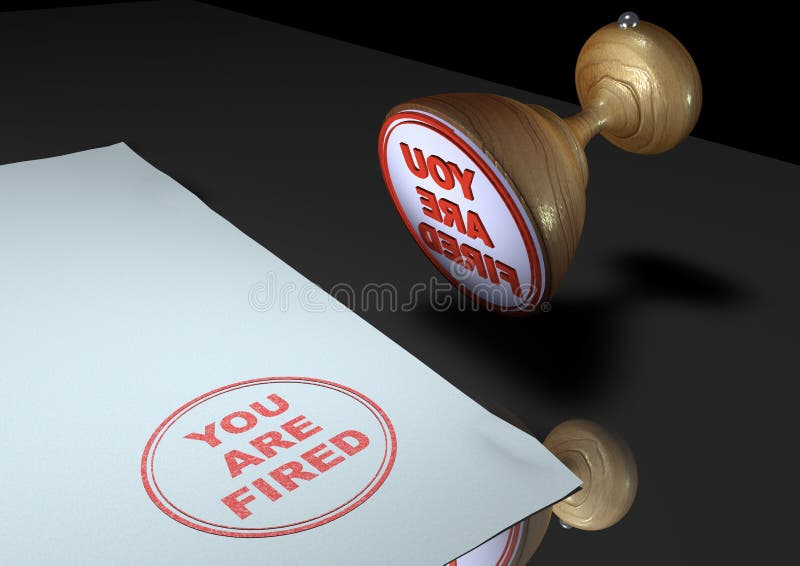Stamp YOU are FIRED stock illustration. Illustration of design 13476936