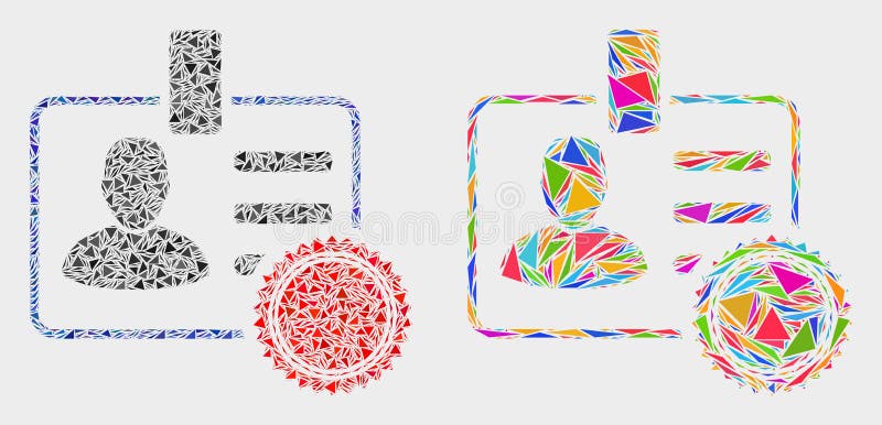 Vector Stamped User Badge Mosaic Icon of Triangle Elements royalty free illustration