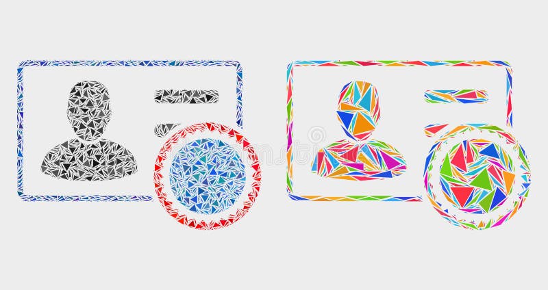 Vector Stamped User Card Mosaic Icon of Triangles vector illustration