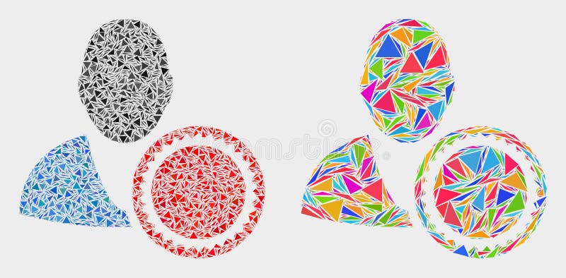 Vector Stamped User Mosaic Icon of Triangles vector illustration