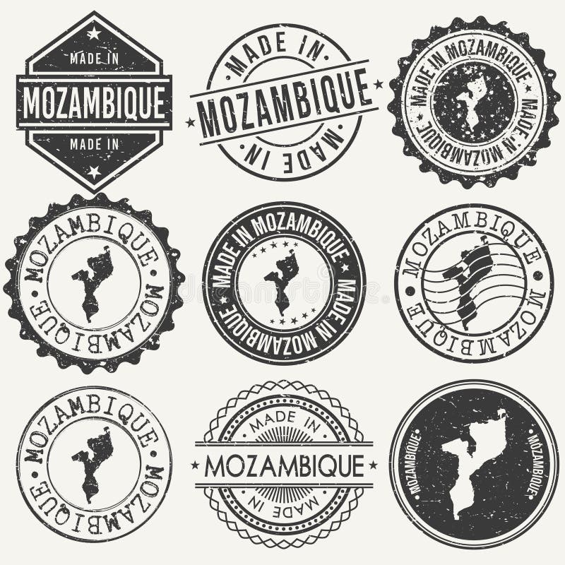 Stampo in mozambico. francobollo. prodotto fabbricato. guarnizioni di vecchio stile. royalty illustrazione gratis