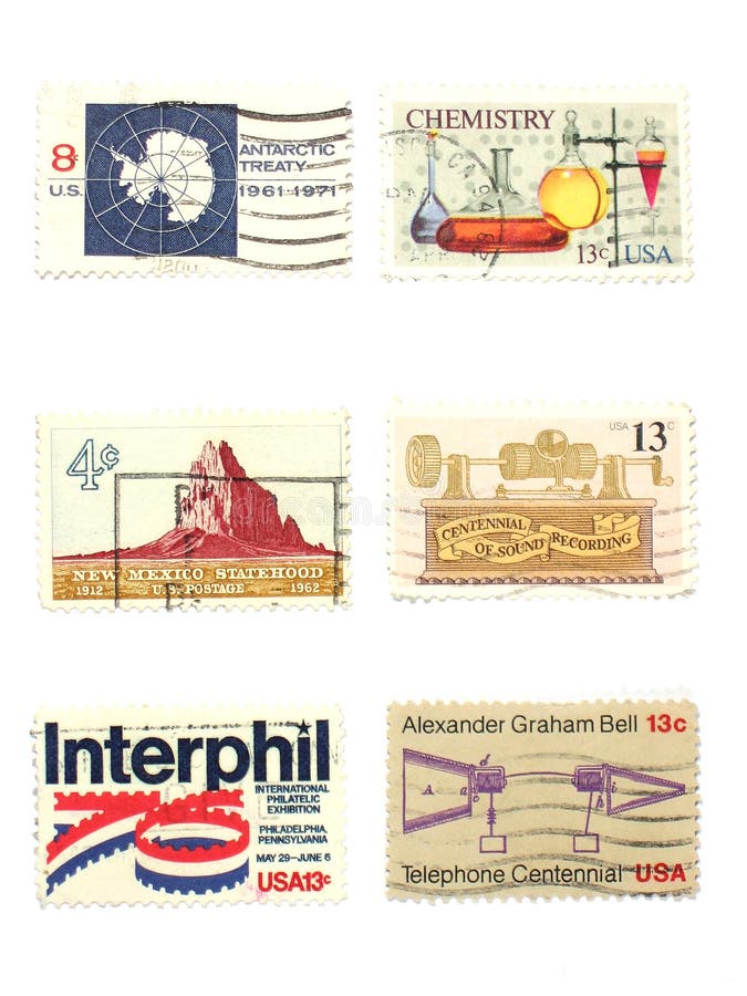 Stamps: US vintage stamps stock photography