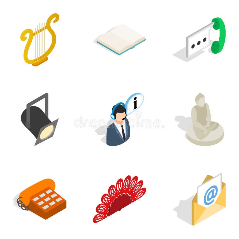 Stan wellness ikony ustawia, isometric styl ilustracja wektor Stan wellness ikony ustawia, isometric styl ilustracja wektor