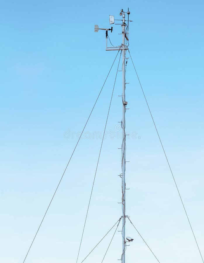 A Stand for Measuring Wind Speed at a Weather Station Stock Photo