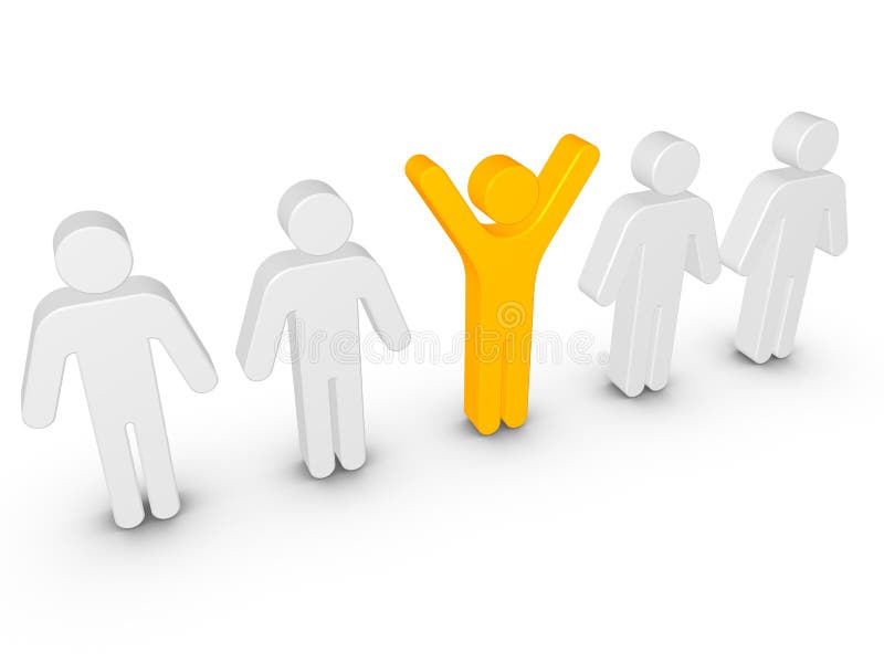 Stand Out from the Crowd stock illustration. Illustration of leader