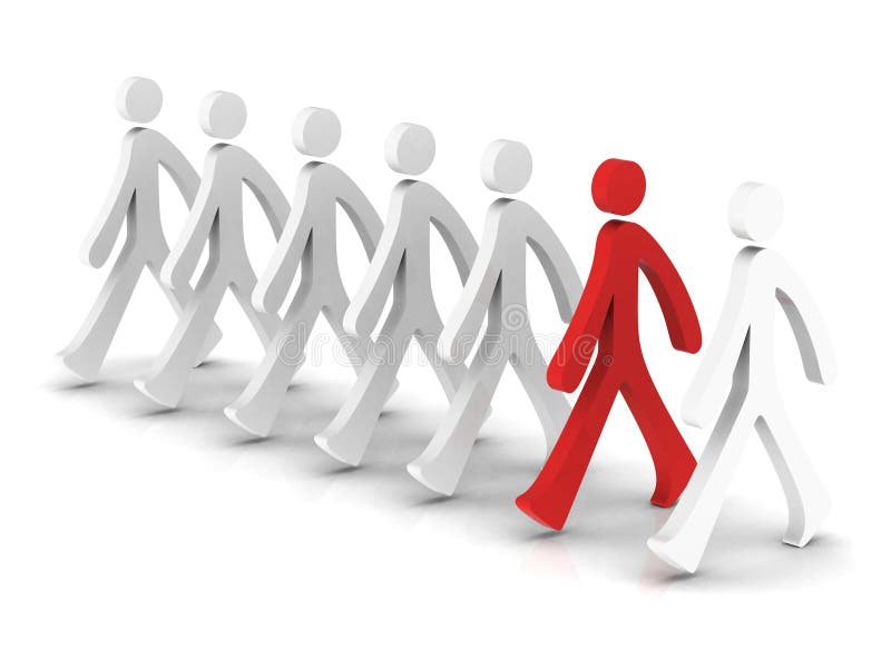 Stand Out from the Crowd stock illustration. Illustration of
