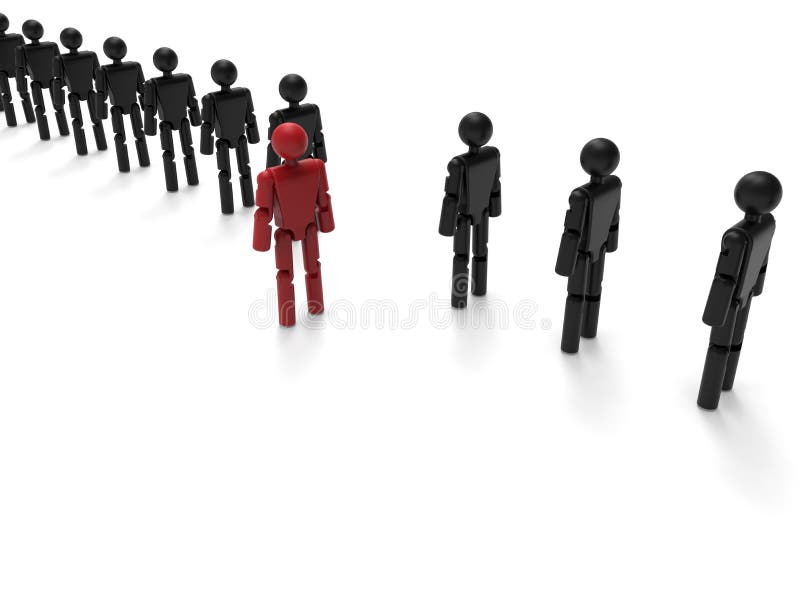Stand out from the crowd - robot concept stock illustration Stand out from the crowd - robot concept stock illustration