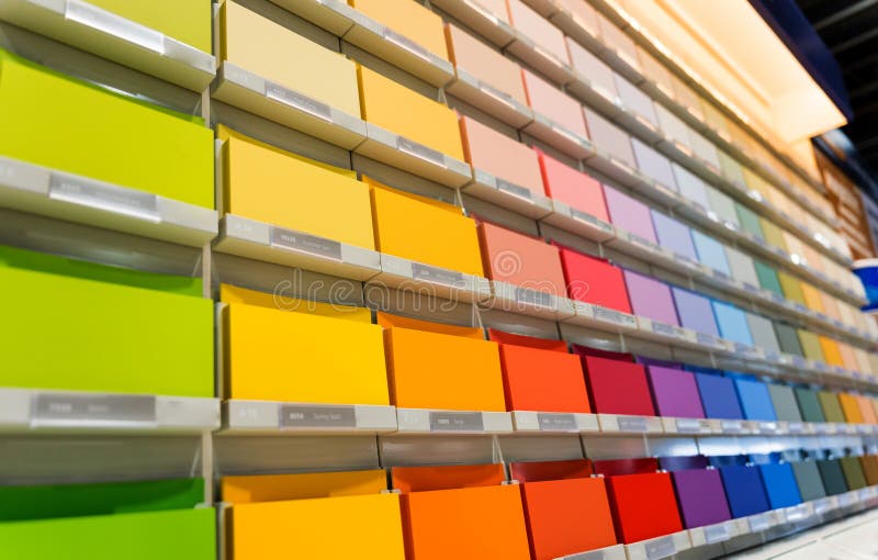 Stand of Paint Samples for Wall Painting at the Shop Stock Photo Image of guidance, sample