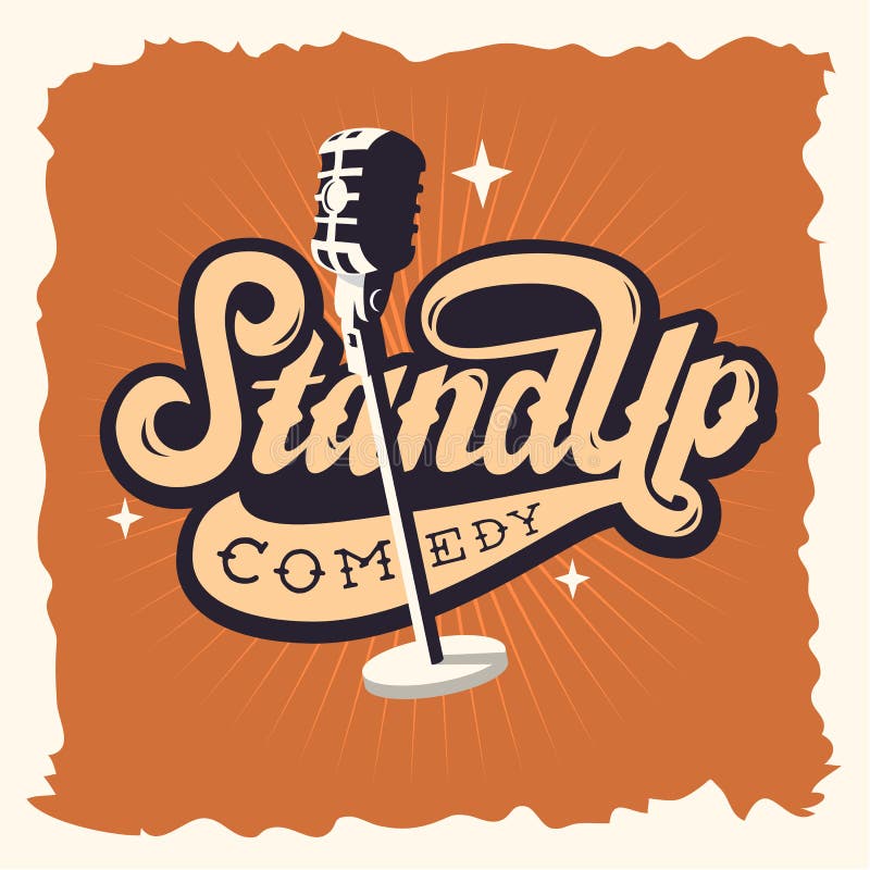 Stand Up Comedy Show Label Poster Sign Retro American ...