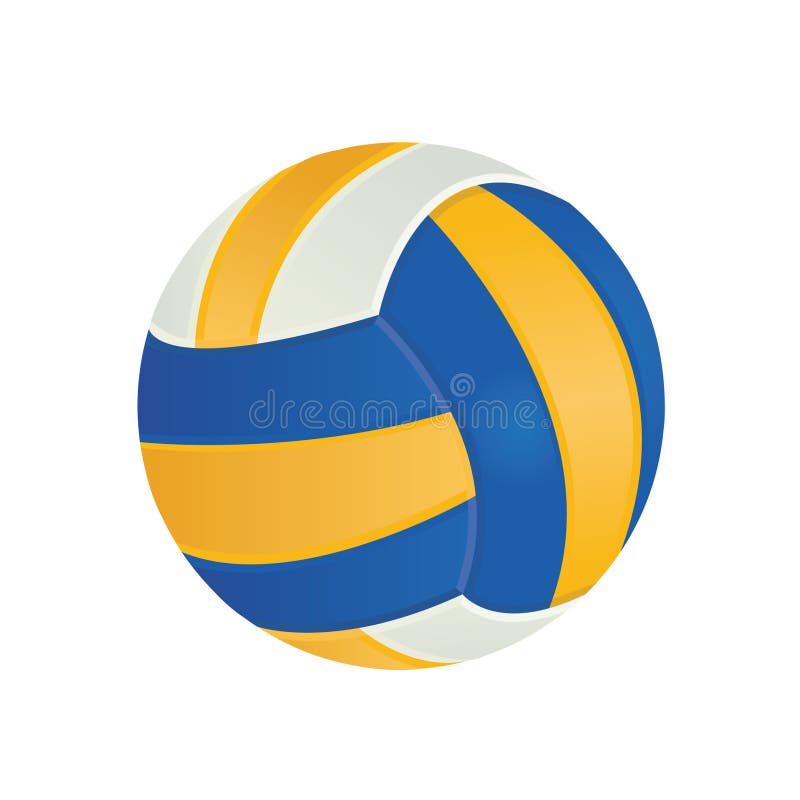 Blue White Yellow Volley Ball Vector Illustration on White Background ...