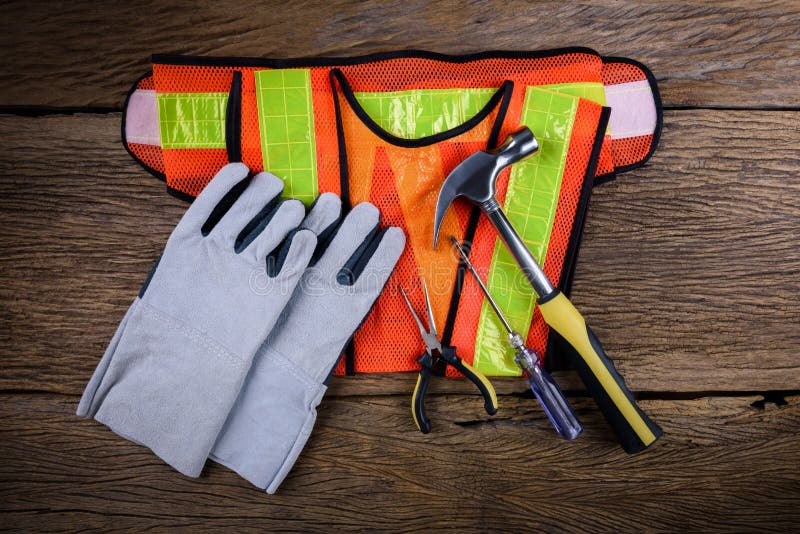 Construction safety tools stock image. Image of orange 5224927
