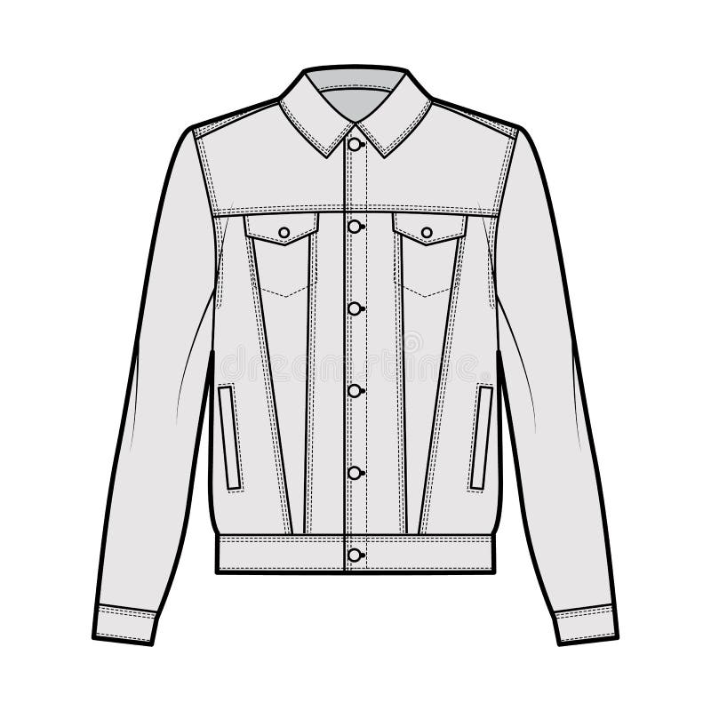 Denim Jacket Drawing Stock Illustrations – 660 Denim Jacket Drawing ...