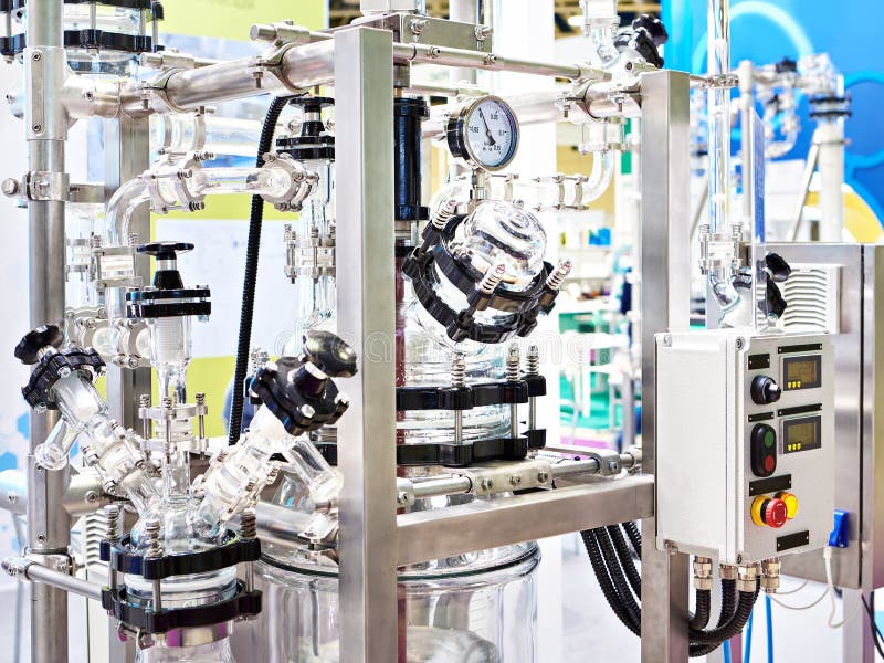 Standard Jacketed Glass Chemical Reactor Stock Photo Image of
