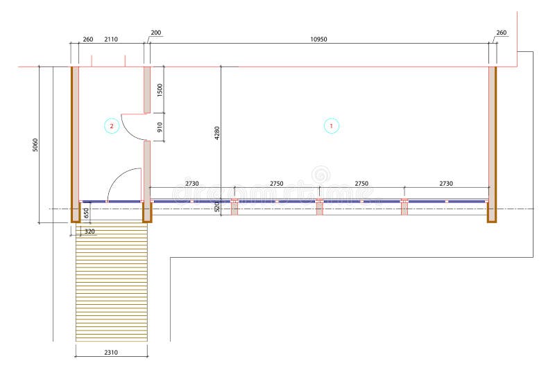 Empty house floor plan stock illustration. Illustration of illustration