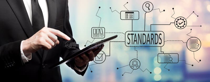 Standard quality control approval with businessman stock photography Standard quality control approval with businessman stock photography
