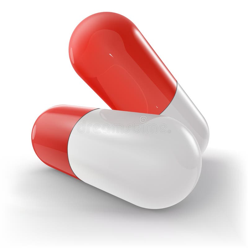 Standard red and white pills royalty free illustration