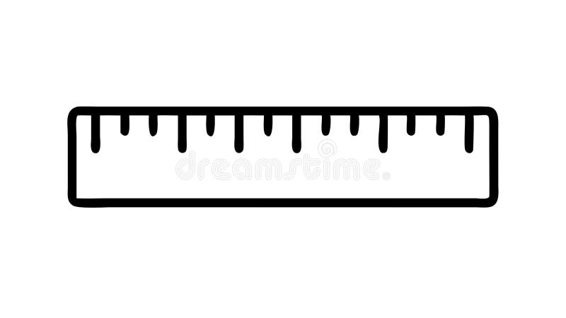Standard Ruler Outline Icon Measurement Tool Vektordesign Generative AI stock abbildung