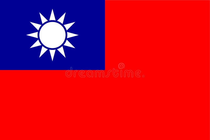 Standardform och färg för taiwanflaggan stock illustrationer