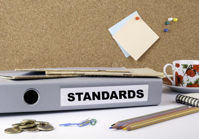 Standards Folder on White Office Desk Stock Image Image of