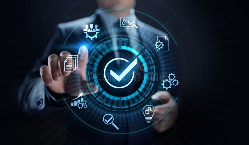 Standards quality Assurance control standardisation and certification concept. royalty free stock photo