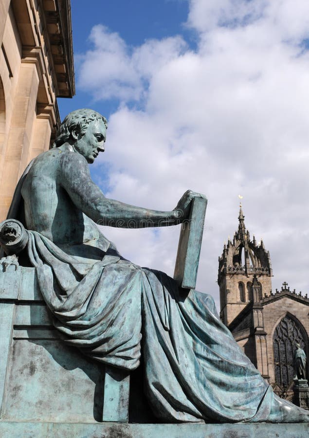 Standbeeld van David Hume, Edinburgh stock fotografie Standbeeld van David Hume, Edinburgh stock fotografie