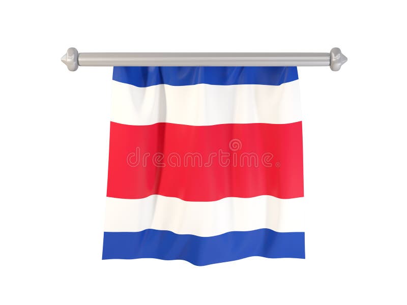 Standert med flaggan av Costa Rica stock illustrationer Standert med flaggan av Costa Rica stock illustrationer