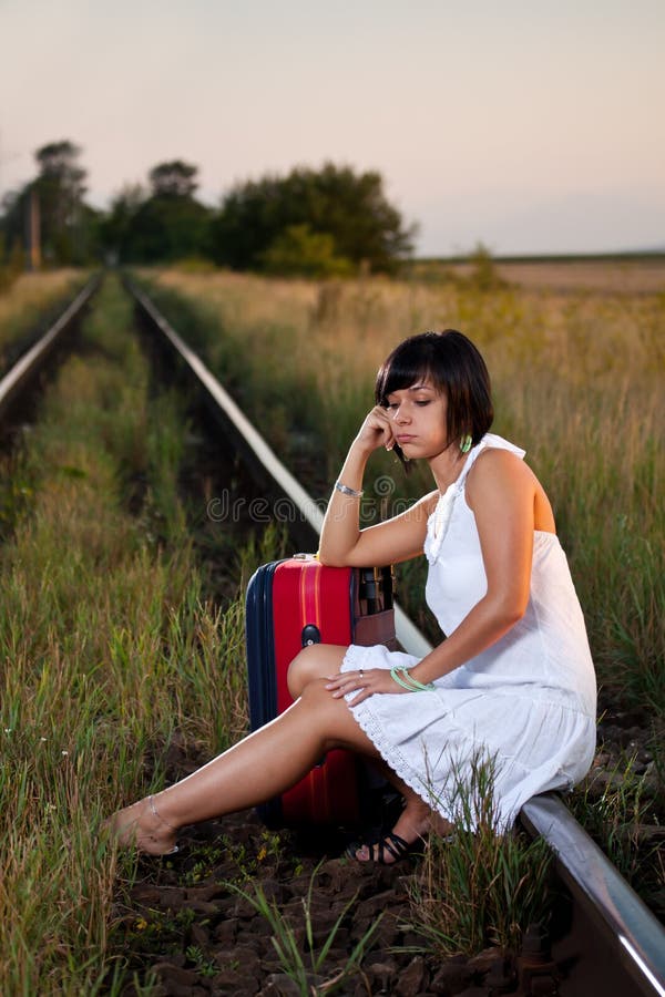 Standing along the rail stock photo. Image of adult, recreation - 21413820