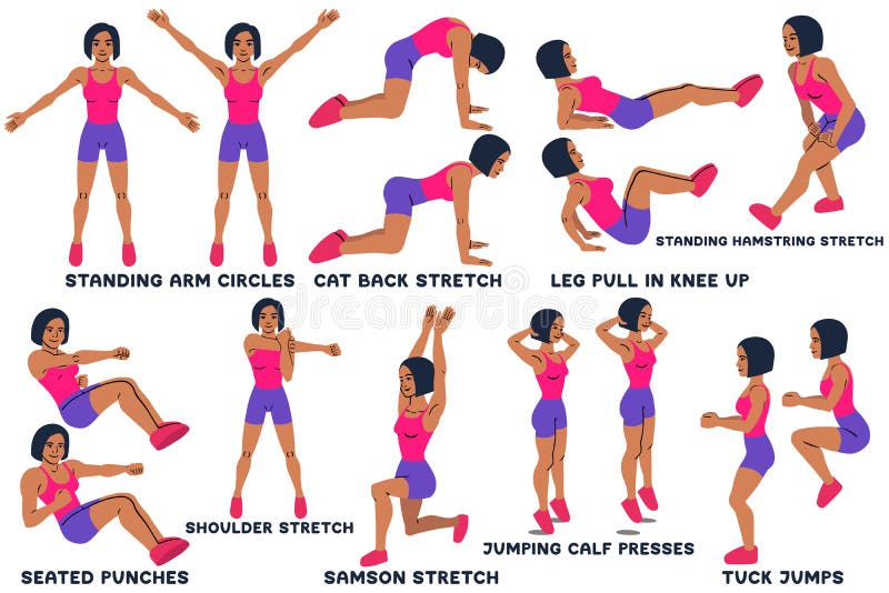 Arm Workout Stretches Stock Illustrations – 60 Arm Workout