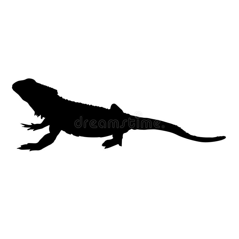 Download Standing Bearded Dragon Silhouette, Pogona Vitticeps ...