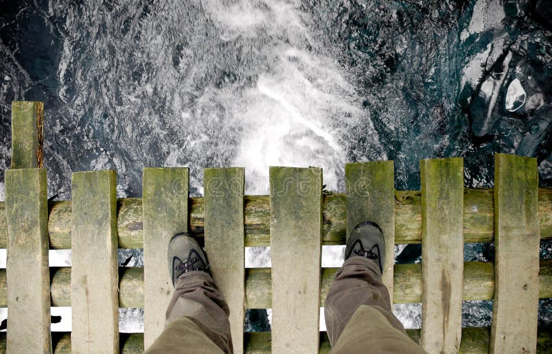 Standing on the bridge - wide shot (with clipping path)