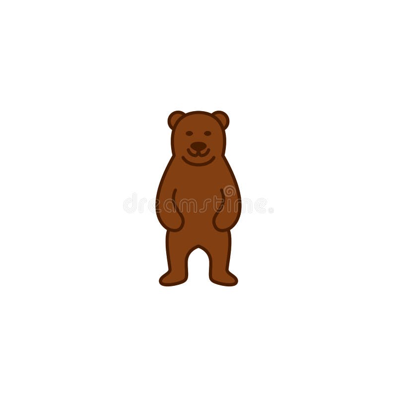 Standing Brown Grizzly Bear Logo Mascot Icon Simple Illustration Stock Vector - Illustration of cute, humble: 202230432 Standing Brown Grizzly Bear Logo Mascot Icon Simple Illustration Stock Vector - Illustration of cute, humble: 202230432