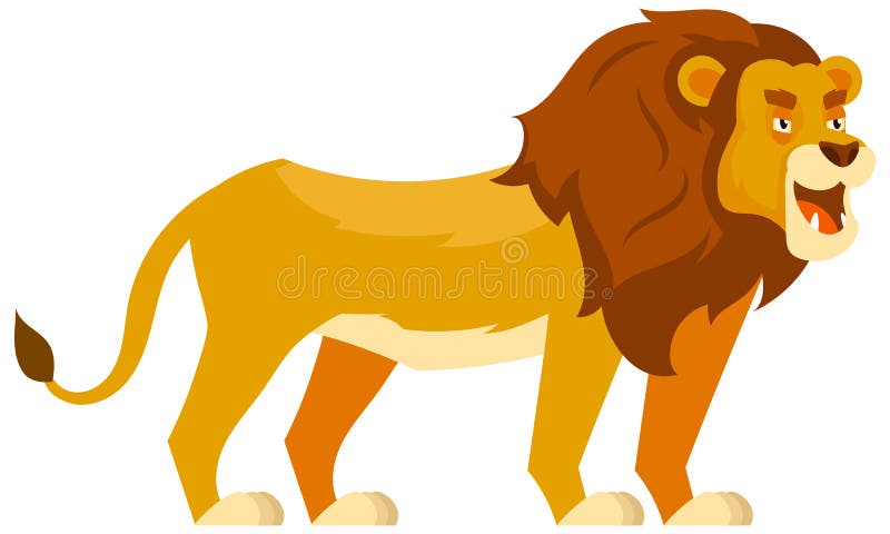 Standing lion side view stock illustration. Illustration of lion ...