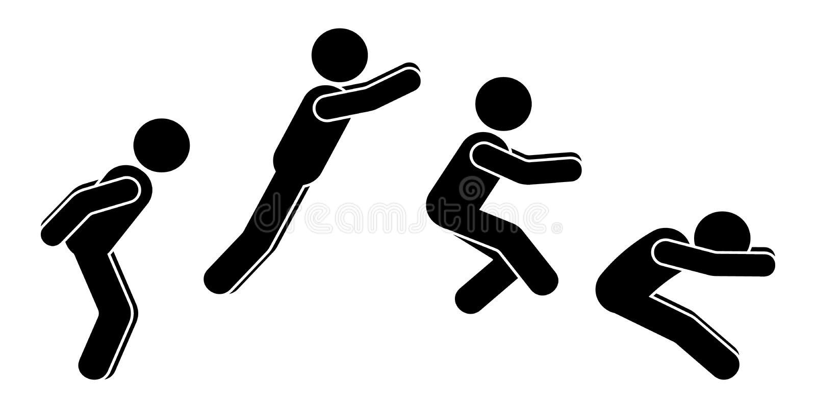 Floor power jumps knee to jump squats exercise Vector Image