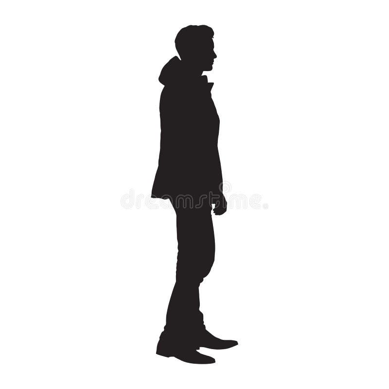 man standing silhouette vector