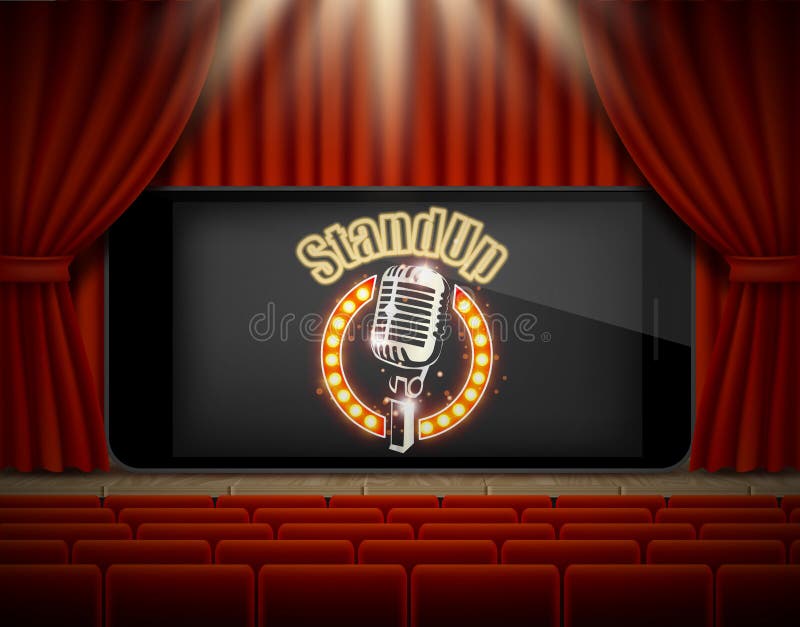 Standup Show Online Vector Poster Banner Template Stock Vector -  Illustration of mobile, home: 131727447