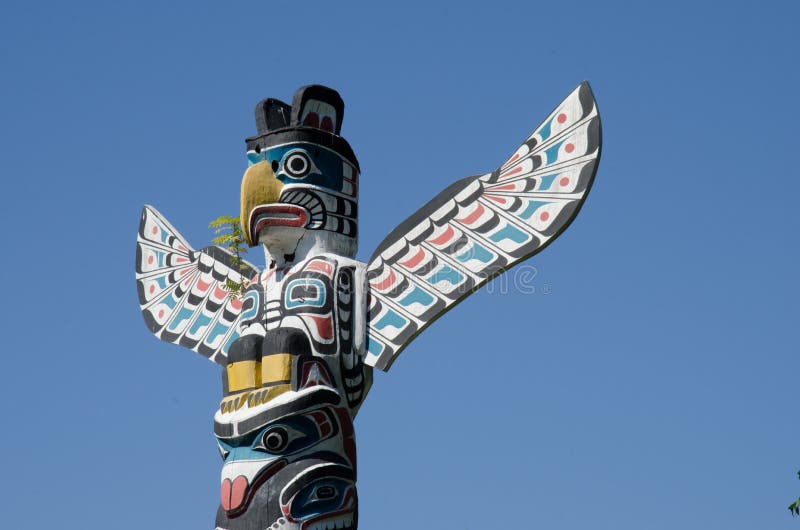 Stanley Park Totem Pole, Stanley Park, Vancouver, Canadá foto de archivo libre de regalías Stanley Park Totem Pole, Stanley Park, Vancouver, Canadá foto de archivo libre de regalías