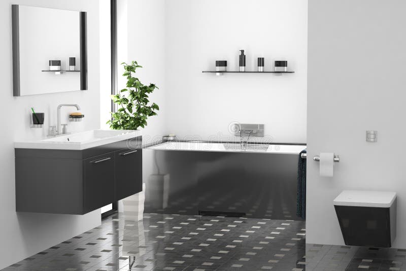 Stanza da bagno moderna illustrazione di stock Stanza da bagno moderna illustrazione di stock