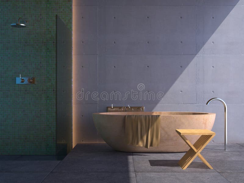 Stanza da bagno moderna (piena di sole) royalty illustrazione gratis Stanza da bagno moderna (piena di sole) royalty illustrazione gratis