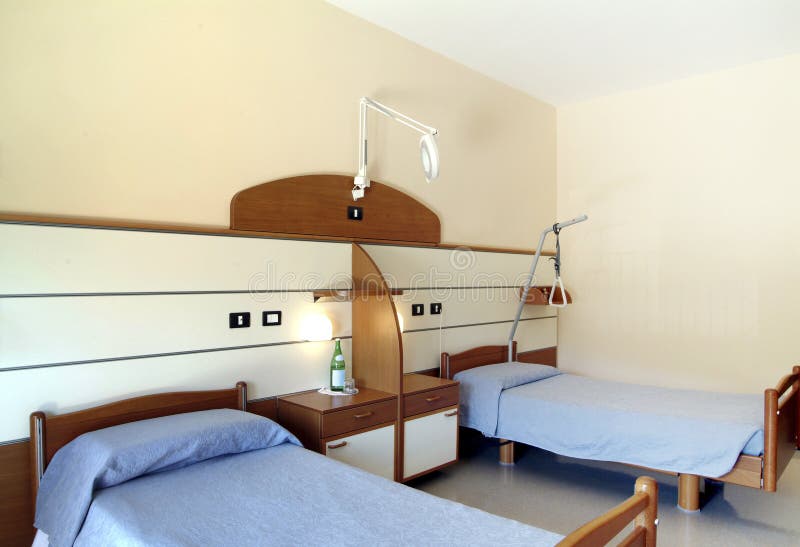 Hospice room, with two beds and furniture. Hospice room, with two beds and furniture