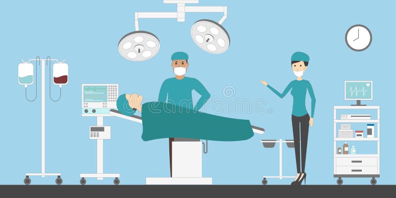 Stanza della chirurgia in ospedale illustrazione vettoriale Stanza della chirurgia in ospedale illustrazione vettoriale
